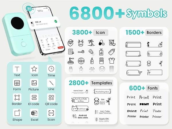 Bluetooth Label Maker Machine with Tape