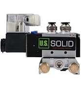 U.S. Solid 4V210-08 6 Pneumatic Solenoid Valves 2 Position 5 Way Manifold Base, DC 24V
