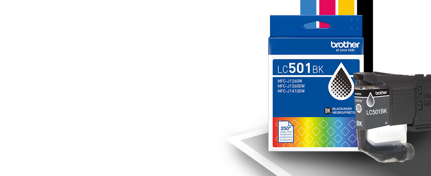 Brother Genuine LC501BK standard yield black replacement ink carton with cartridge
