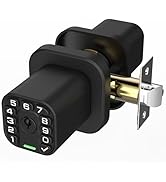 Richelock Square Door Knob with Keypad, Keylees Entry Door Lock with Cylinder, Auto Lock, Waterpr...