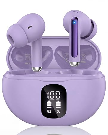 S66 purple wireless earbuds