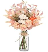 Fake Flowers Faux Flowers in Vase, Artificial Flowers with Vase, Floral Arrangements Artificial P...