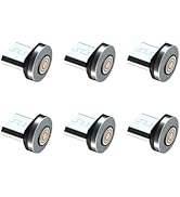 6 Pack Magnetic Connector Tips Micro USB Magnetic Tip Adapters Compatible with 5 Pin Magnetic Cha...