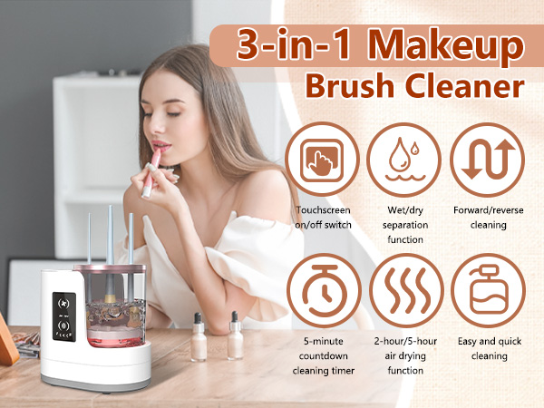 Electric Makeup Brush Cleaner Machine with Dryer and Holder