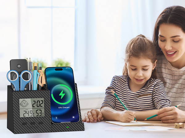 Wireless Charger with Pen Holder,