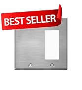 White Metal Decora Switch Cover, Metal Wall Plate, 2 Gang Standard Size, 1 Duplex Receptacle, 1 B...
