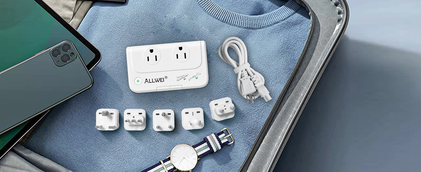 ALLWEI International Travel Adapter 220V to 110V Power Voltage Converter