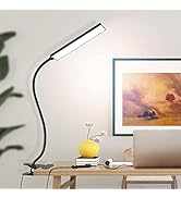 Vansuny Clip on Light LED Desk Lamp with Eye-Caring LED Light and Metal Clip, 11 Level Brightness...