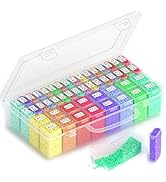 VANSUNS 48-Grid Mixed Size Diamond Painting Storage Containers, Portable Transparent Diamond Art ...