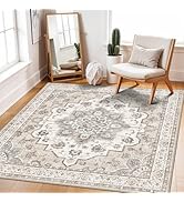 Living Room Washable Square Rug: 4x4 Soft Area Rugs for Kitchen Bedroom Bathroom Non-Slip Water R...