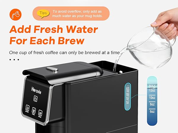 Add Fresh Water for Each Brew