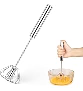 Stainless Steel Semi-Automatic Egg Whisk Hand Push Rotary Whisk Hand Push Mixer Stirrer for Blend...
