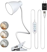 BOHON Clamp Lamp Reading Light 3 Color Modes 10 Brightness Dimmer Bedside Lamp 10W 38 LED Desk La...