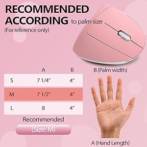 RECOMMENDED ACCORDING TO PALM SIZE