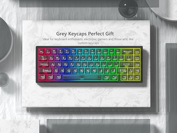 Keycaps Clear, White Keycaps 60 65 75 100 Percent, Transparent Jelly Cute Custom Key Cap