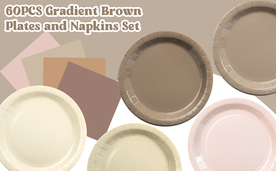 brown plates