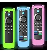 3 Packs Silicone Remote Cover Case Glow in The Dark, Anti-Slip Silicone Protective Case with Lany...