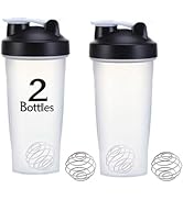 otylzto 2 Pack 28 oz Shaker Bottles for Protein Mixes, Protein Shaker Bottle with Stainless Steel...