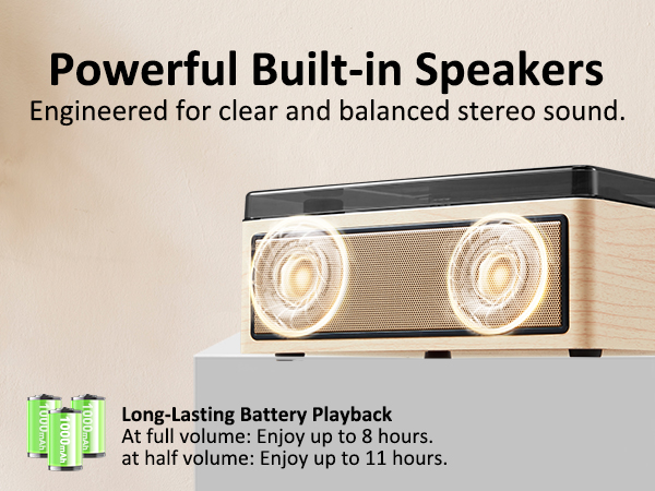 cd player with built in speakers stereo sound battery powered long lasting