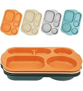 MKYHBOO Divided Plates Set, Wheat Straw Portion Control Plate, Reusable Round Divided Plates for ...