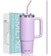 SMLIXE 30 oz Tumbler with Handle, Tumbler with Lid and Straw, Double Wall Vacuum Insulated Travel...
