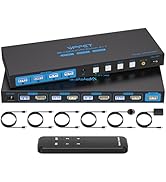 4K120Hz KVM Switch 4 Computers 1 Monitor HDMI 8K KVM Switches 4 Port Share Single Monitor and 4 U...