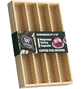 WELL WENG for Nespresso Vertuo Capsules - Premium Bamboo Coffee Pod Drawer Insert Organizer for C...
