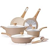 SENSARTE Ceramic Pots and Pans Set Nonstick, Kitchen Cookware Sets, 14-Piece Induction Cookware, ...