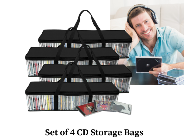 Evelots set of 4 Clear Plastic CD Storage Bags