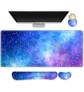 Lauspuck Desk Mat, Gaming Mouse Pad Wrist Rest Support Combo, XXL Large Mousepad + Keyboard Wrist...