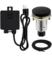 SINKINGDOM Garbage Disposal SinkTop Air Switch Kit with Stainless Steel Button,Matte Black