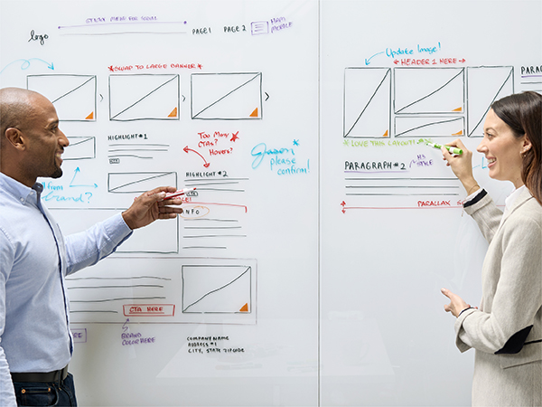 dry erase board being used in the workplace