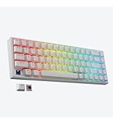 Tilted Nation 65% Percent Keyboard - Compact Hot Swappable Mechanical Keyboard - Dual Wired or 2....