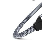 Close-up images of a gray flexible hose or tube shown from multiple angles, demonstrating its bendable properties.