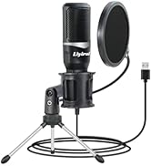 Liyirui USB Microphone, Computer Condenser Mic for PC, with Pop Filter for Streaming, Gaming, Pod...