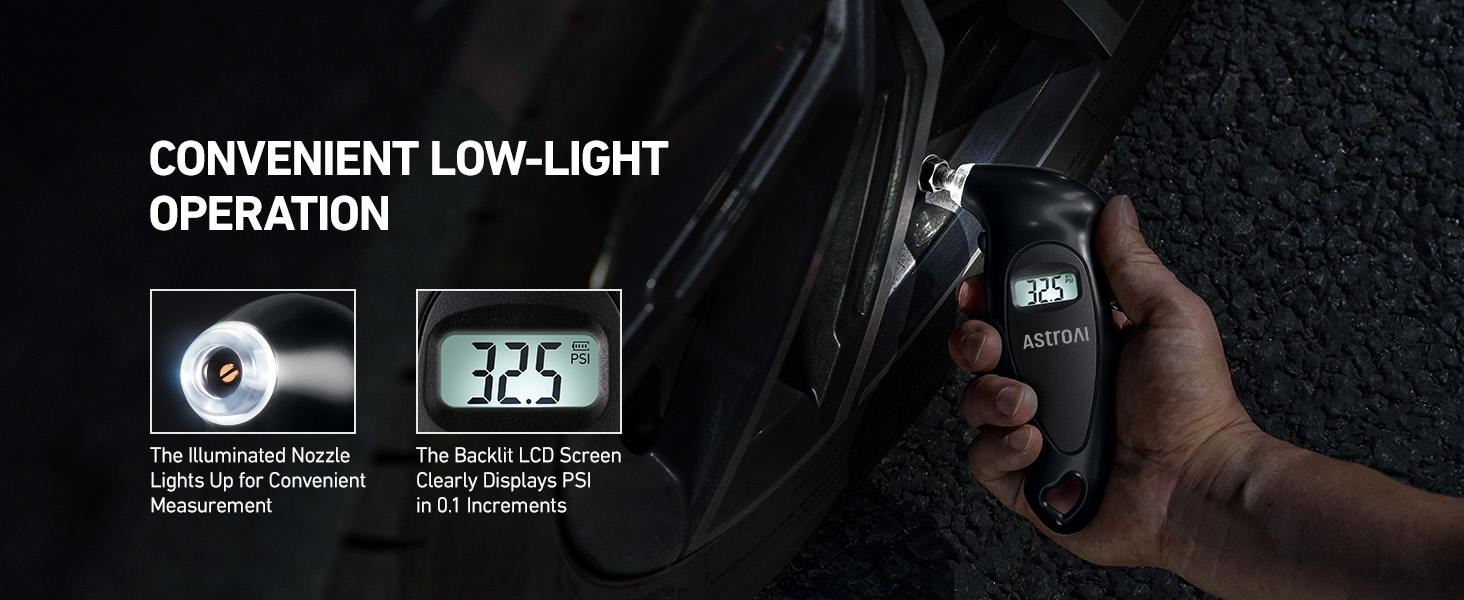 tire gauge with light