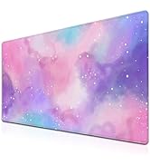 Samgula Gaming Pink Mouse Pad Purple Game Mat Big Mouse Pads Desk Mat for Women Computer Mat Pc G...