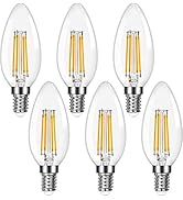Lepro E12 Chandelier Light Bulbs, Filament LED Candle Bulbs, Dimmable 5W 500LM, 60W Equivalent, 2...