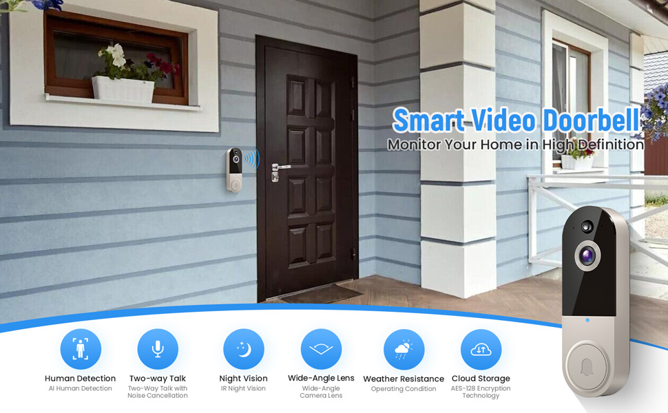 Wireless doorbell camera