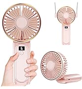 Handheld Fan, Portable Fan, 4000mAh Rechargeable Personal Fan, 180° Foldable Mini Desk Fan with 6...