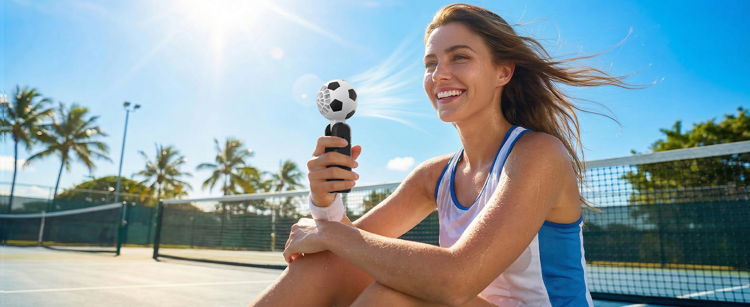 Portable handheld fan for sports