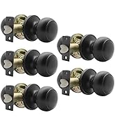 Probrico Passage Interior Door Knobs Hall and Closet Door Handle Keyless Black Lockset Stainless ...