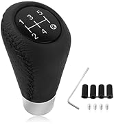 Car Gear Shift Knob with 4 Adaptive Parts,Leather 5 Speed Shift Knobs for Replacement Broken Shif...