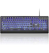 mafiti Computer Office Keyboard Wired USB 104 Keys Full Size Backlit Keyboards Compatible PC Lapt...
