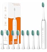 Waterproof Sonic Electric Toothbrush for Adults - 6 Modes with Pressure Sensor, Smart Timer,Recha...
