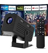 Mini Projector, Portable Projector 4K Support, Full HD 1080P Outdoor Movie Projector with WiFi6 a...