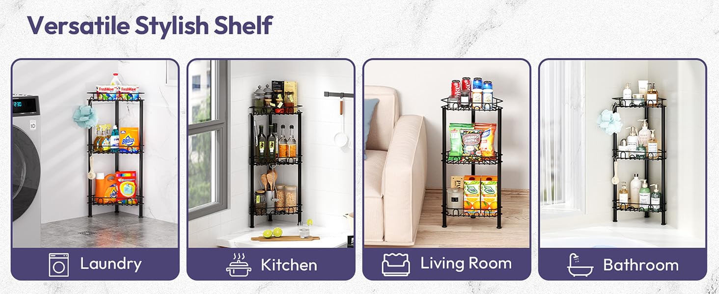 Corner Shower Caddy Standing Corner Shelf Stand Shower Organizer
