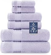 COZYART Lavender Luxury Bath Towel Set, Turkish Cotton Hotel Towel Bulk for Bathroom, Thick Bathr...