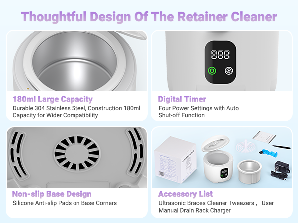 Ultrasonic Retainer Cleaner for Dentures &amp;amp; Aligner,