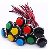 Twidec/10Pcs Momentary Push Button Switch SPST AC250V/3A AC125V/6A Mini Off(ON) ON 5 Colour with ...